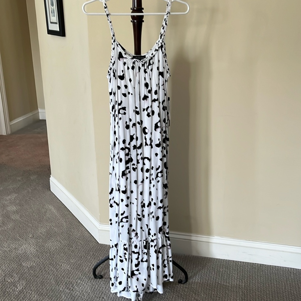 Fun black, white and pink long dress